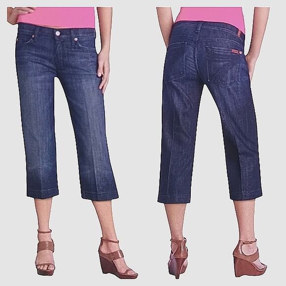 7 for All Mankind Dojo Cropped GUC Size 31  (Waist Actual 34)     J1543 - Picture 1 of 8